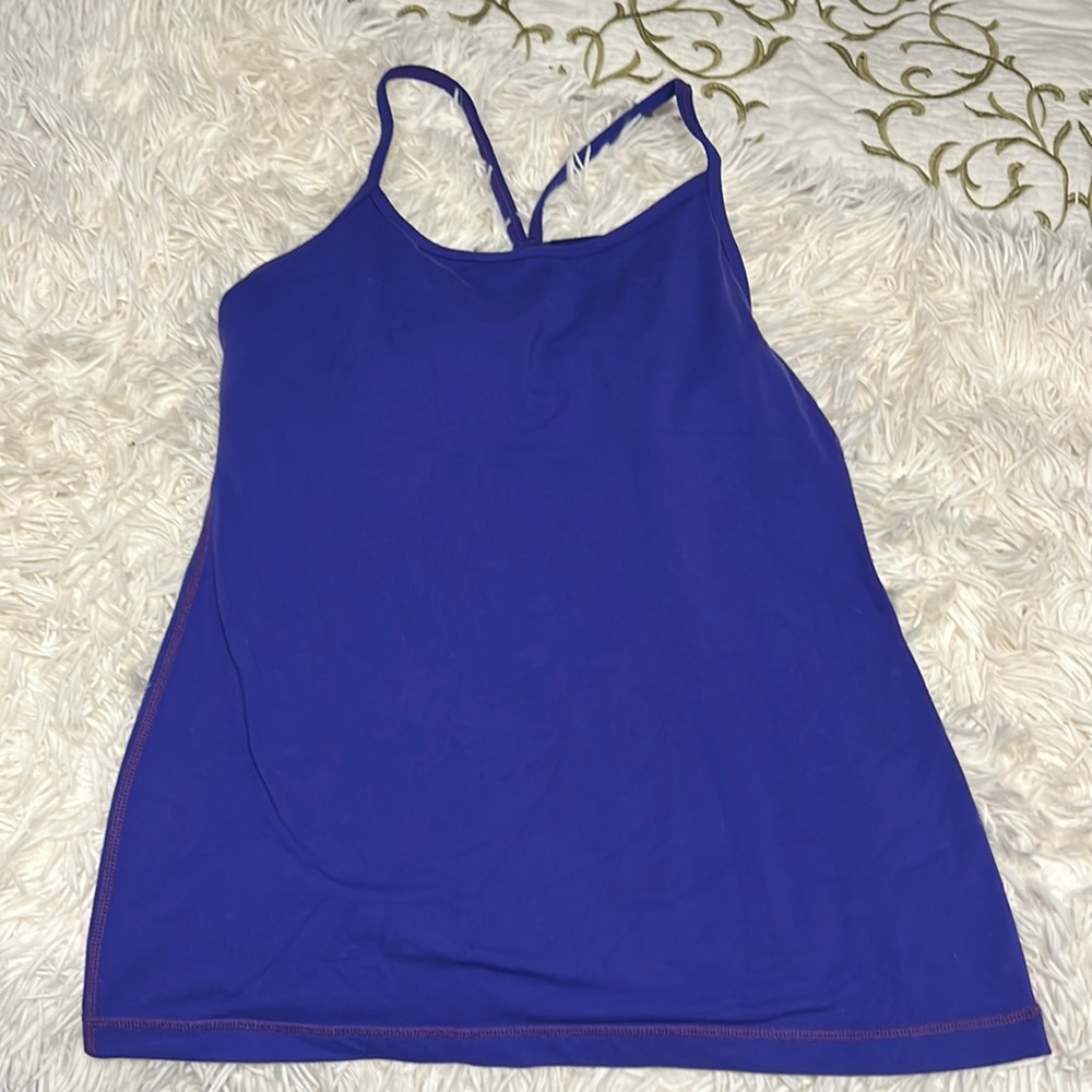 Purple Lululemon tank with built in bra size 8